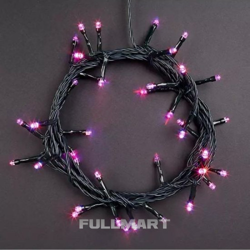 Новогодяя Гирлянда Нить Xmas Розовая 600 LED Зеленый провод 35 м 